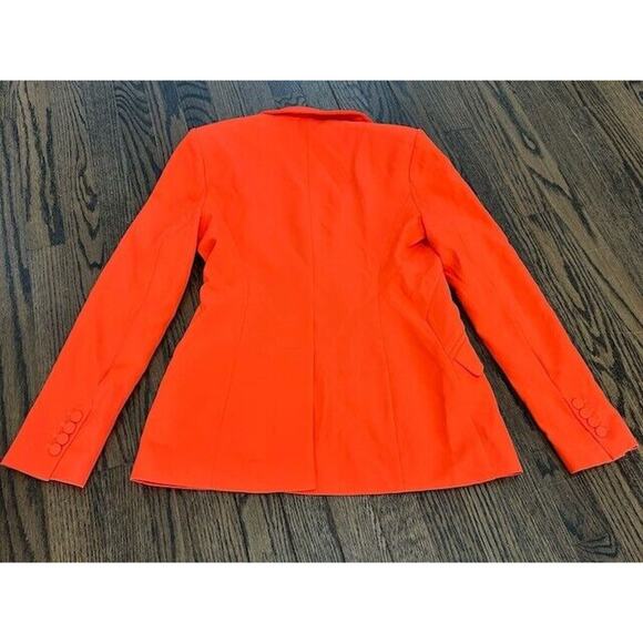 Generation Love Hudson Crepe Blazer Jacket Padded Shoulder Pockets Papaya S NEW - Picture 10 of 10